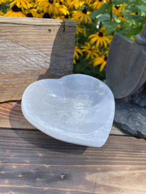 Selenite Heart Dish