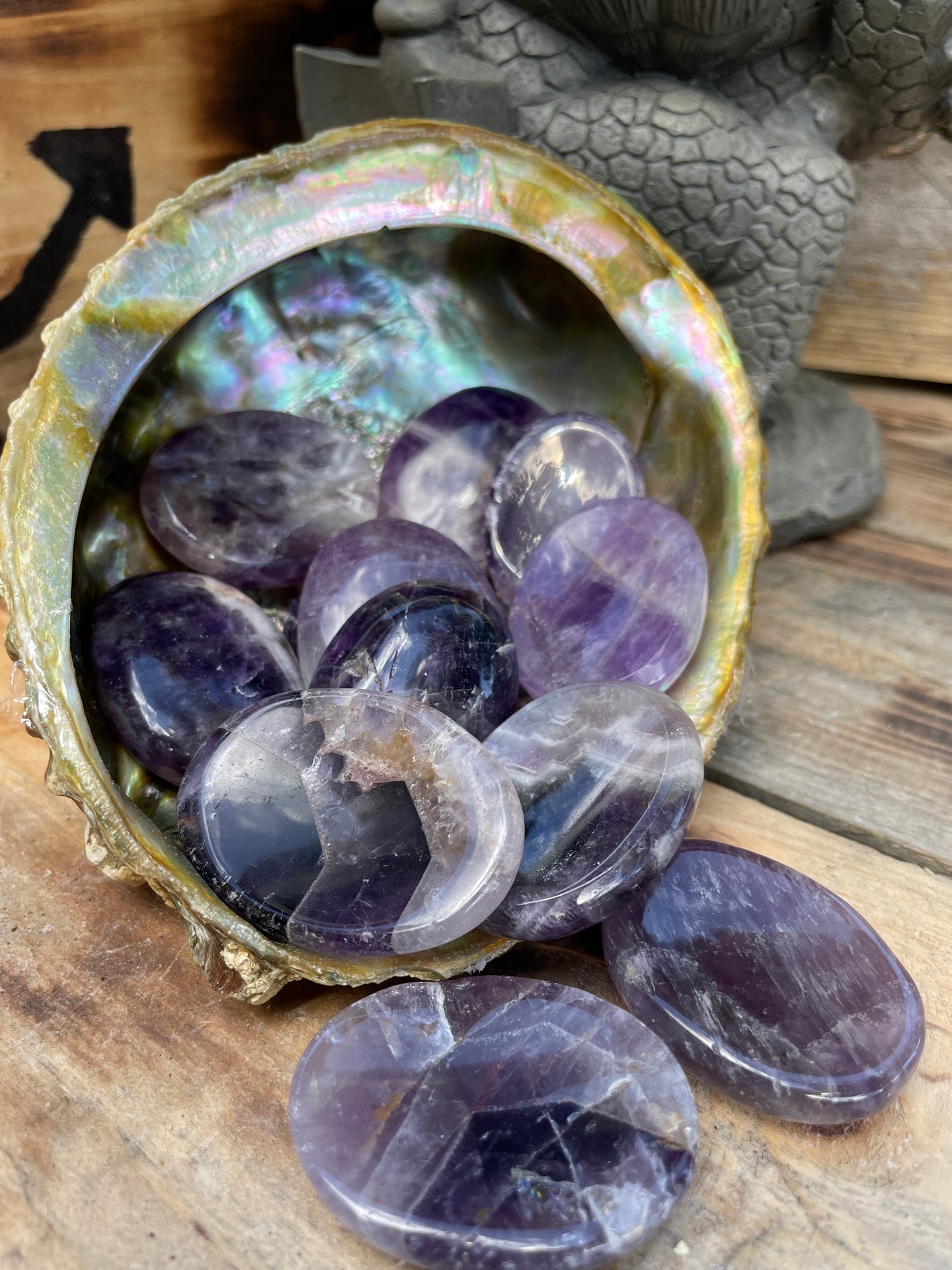 Chevron Amethyst Worry Stone