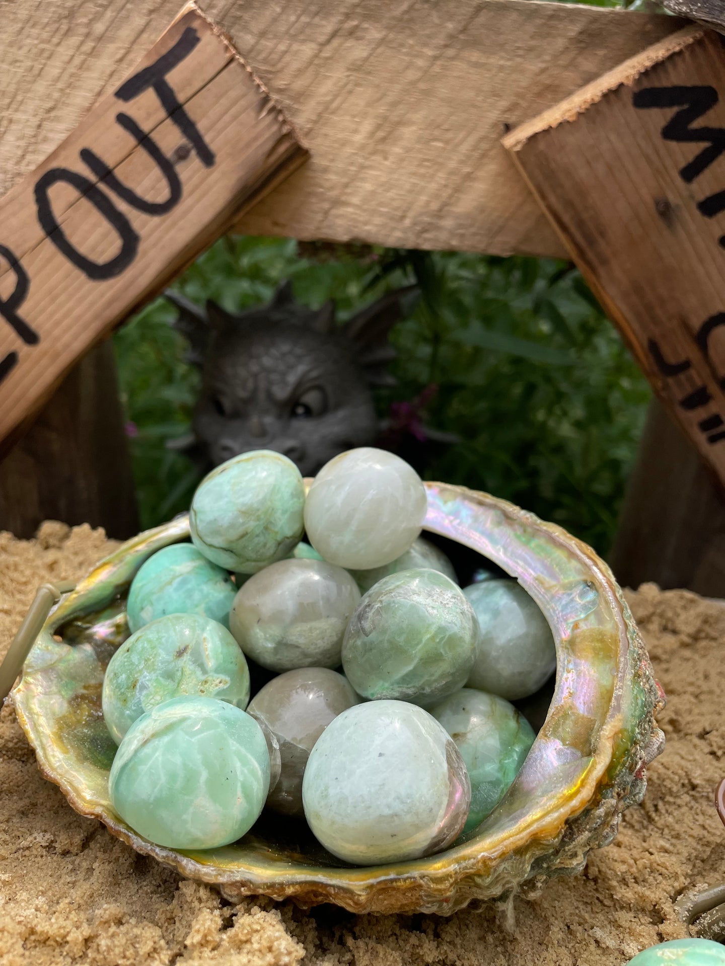 Green Moonstone Tumbled Stone