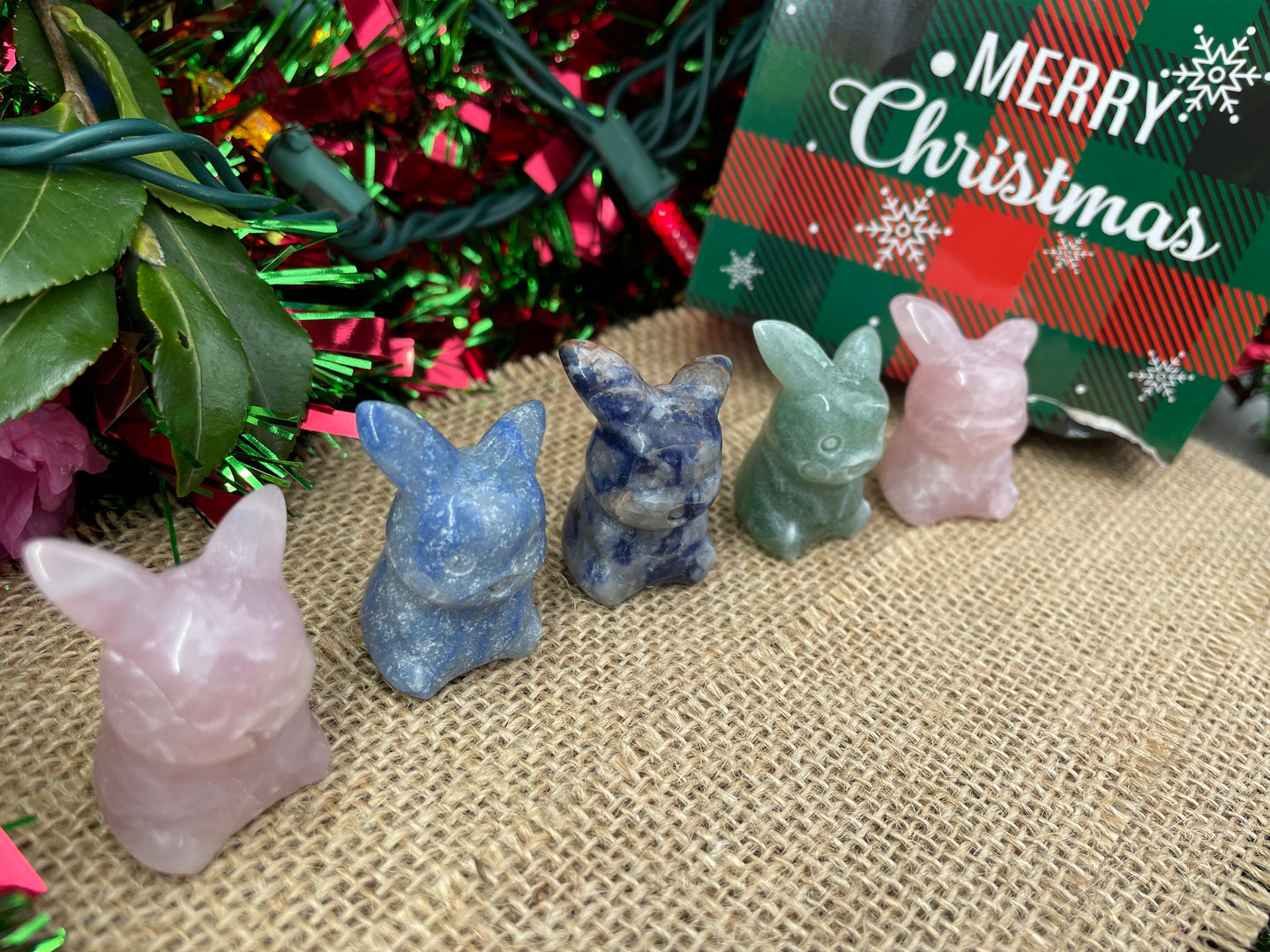 Pikachu Statue Rose Quartz, Green Adventurine, Sodalite, Blue Quartz